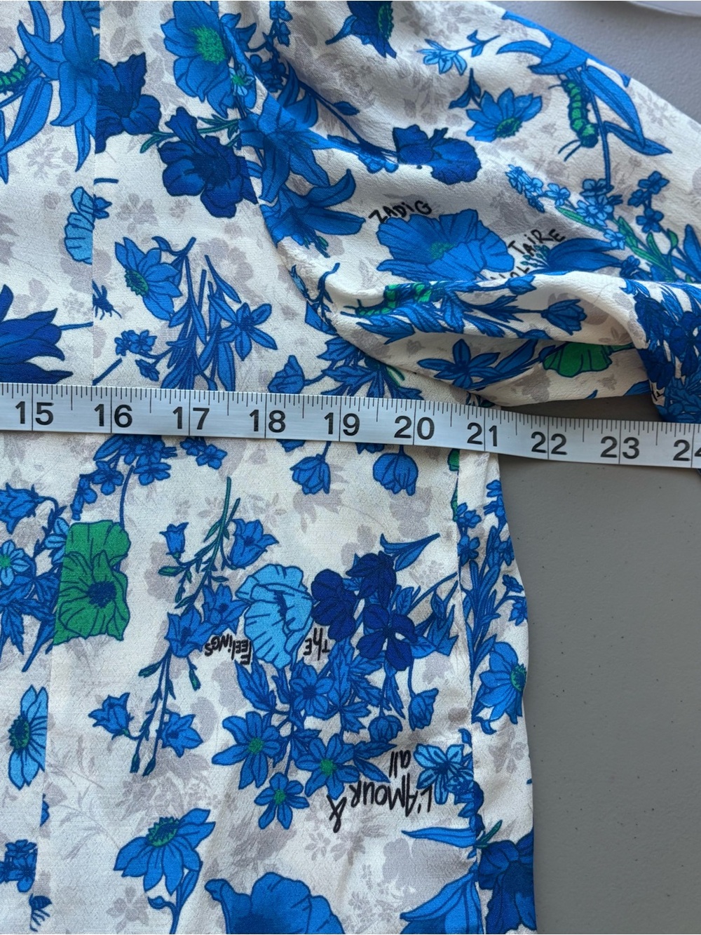 Zadig & Voltaire Twina crepe garden flowers Floral Button-Front Blouse Sz Med - Picture 11 of 13